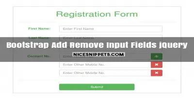 Add remove input fields dynamically using jQuery and bootstrap