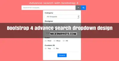 Bootstrap 4 advance search dropdown design demo