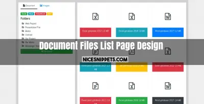 Bootstrap 4 Display Document Files List Page Design