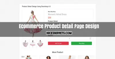 Bootstrap 4 Ecommerce Product Detail Page Design