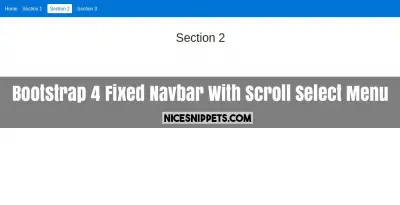 Bootstrap 4 Fixed Navbar With Scroll Select Menu