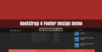 Bootstrap 4 Footer Design Demo