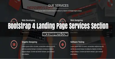 Bootstrap 4 Landing Page Services Section Design