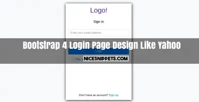 Bootstrap 4 Login Page Design Like Yahoo