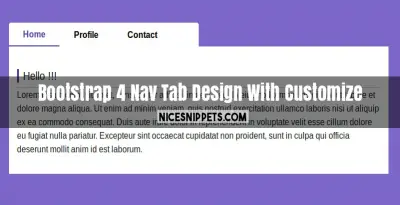 Bootstrap 4 Nav Tab Design With Customize