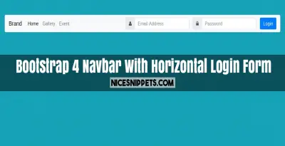 Bootstrap 4 Navbar With Horizontal Login Form Design