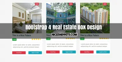 Bootstrap 4 Real Estate Box Design