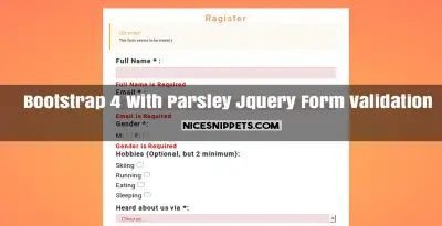 Bootstrap 4 With Parsley Jquery Form Validation Example