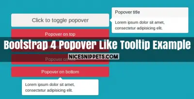 Bootstrap 4 With Popover Like Tooltip Example