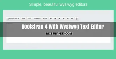 Bootstrap 4 With Wysiwyg Text Editor Example