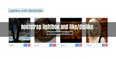 Bootstrap lightbox with category and like/dislike