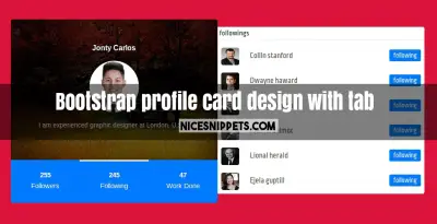 Bootstrap profile card design with tab