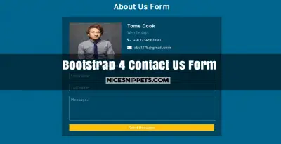 About Us Form Design Usign HTML,CSS and Bootstrap 4