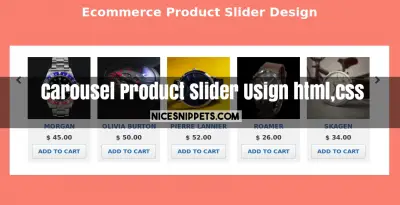 Carousel Product Slider Example Usign html,css