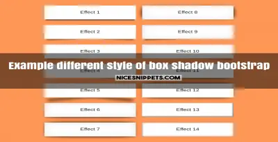 Example of different style of box shadow usign bootstrap