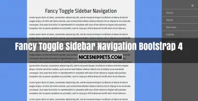 Fancy Toggle Sidebar Navigation Usign Bootstrap 4
