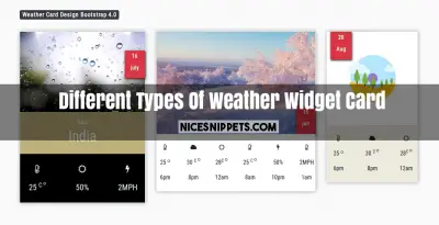 Different Types Of Weather Widget Card With Bootstrap 4