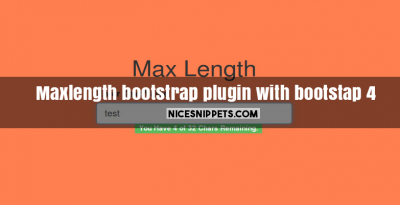 Maxlength bootstrap plugin with bootstap 4
