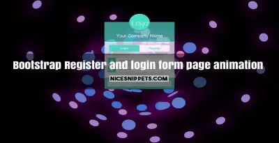 Register and login form page design with animation using bootstrap