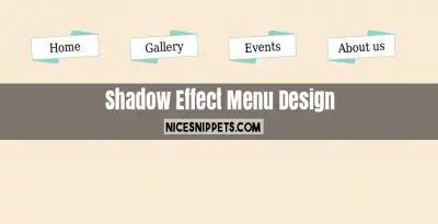Shadow Effect Menu Design Using html,css