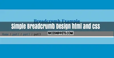 Simple Breadcrumb Design usign html and css