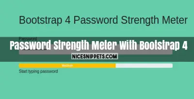 Password Strength Meter Example With Bootstrap 4