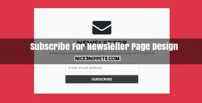 Subscribe For Newsletter Page Design Using Bootstrap 4