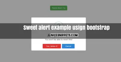 Sweet alert example usign bootstrap