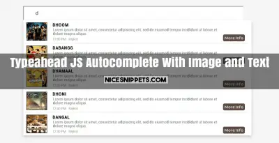 Typeahead JS Autocomplete With Image and Text Design