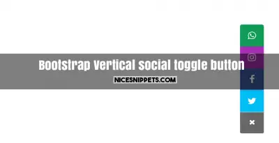 Vertical social toggle button design using bootstrap