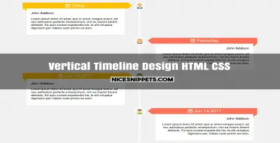 Vertical timeline design using html and css