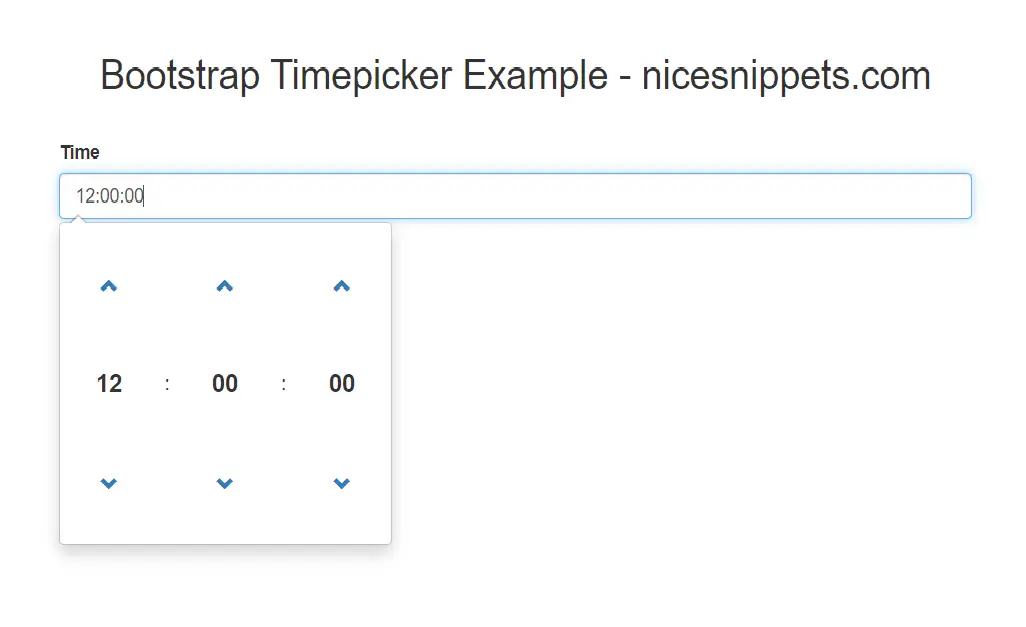 How To use Bootstrap Timepickar Example Code ?