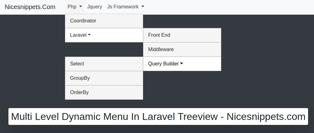 How to Create Multi Level Dynamic Menu In Laravel Treeview