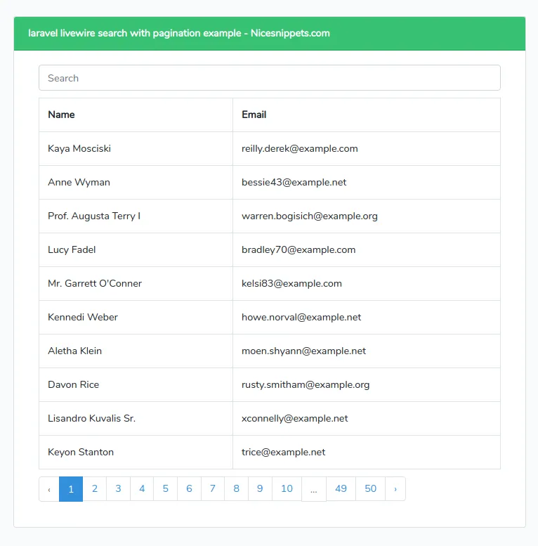 Laravel Livewire Search With Pagination Example