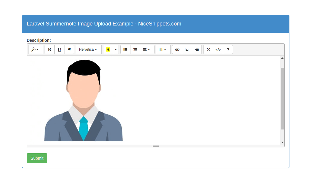 Laravel Summernote Image Upload Example