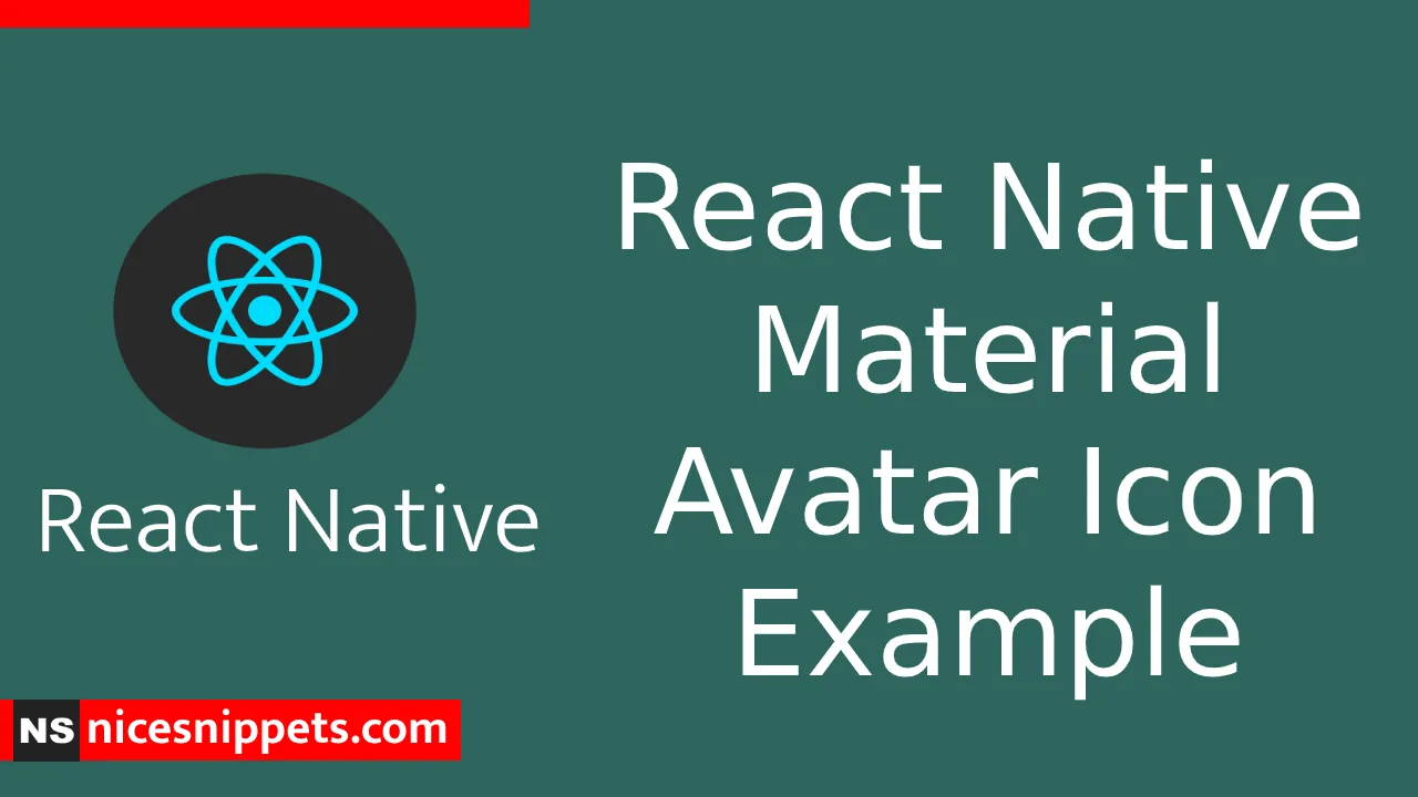 React Native Material Avatar Icon Example