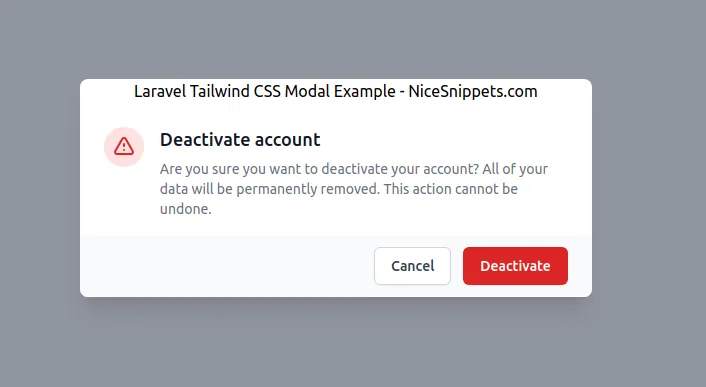 Laravel Tailwind CSS Modal Example