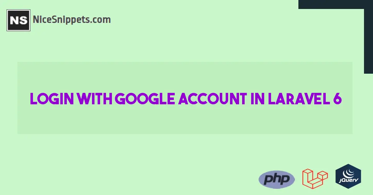 Laravel 6 Login with Google Account Example