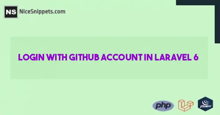 Laravel 6 Login with Github Account Example