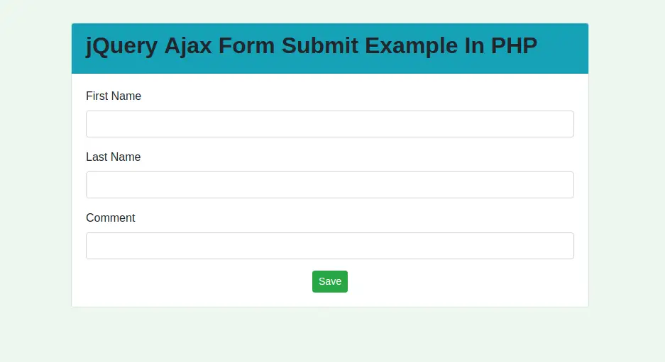 PHP - jQuery Ajax Form Submit Example