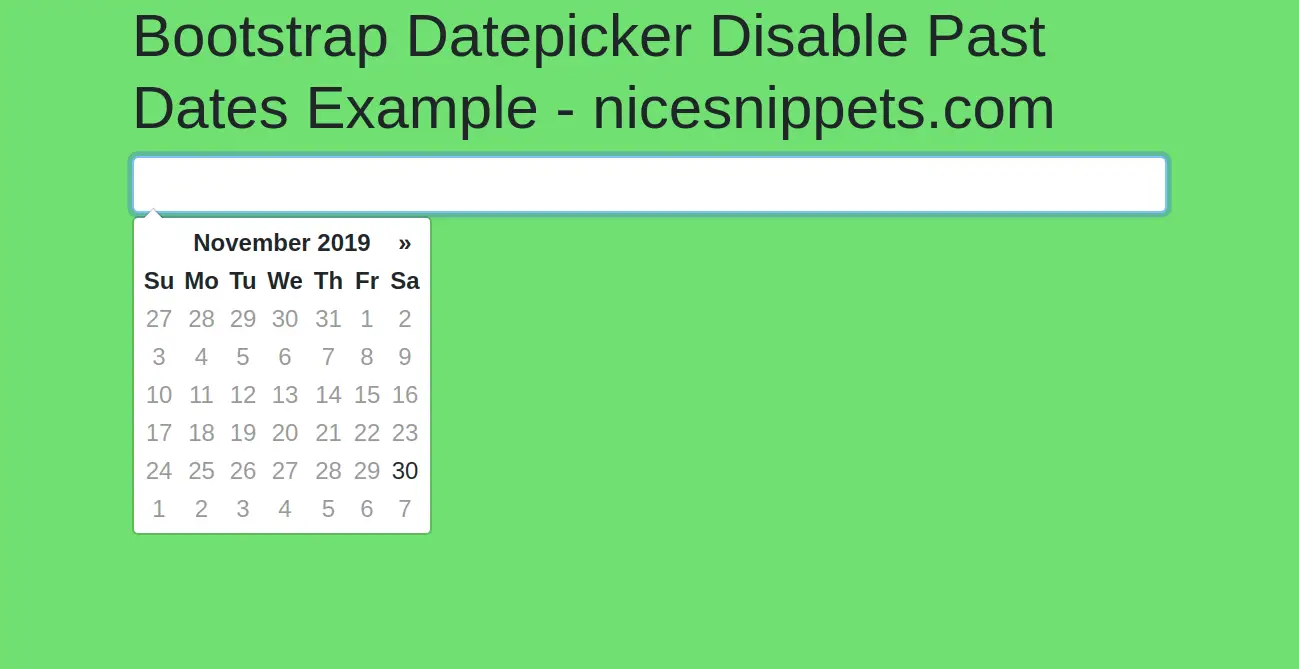 Html Calendar Disable Past Dates