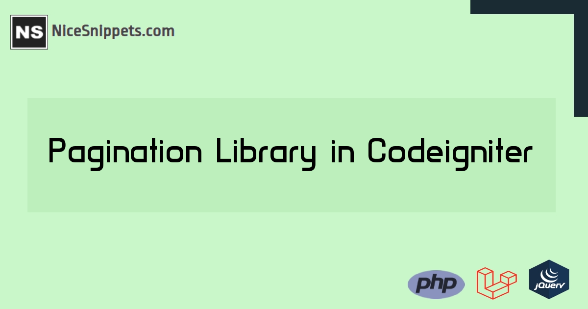 Pagination Library in Codeigniter