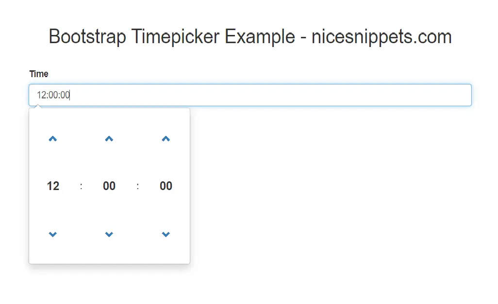 How  To use Bootstrap Timepickar Example Code ?