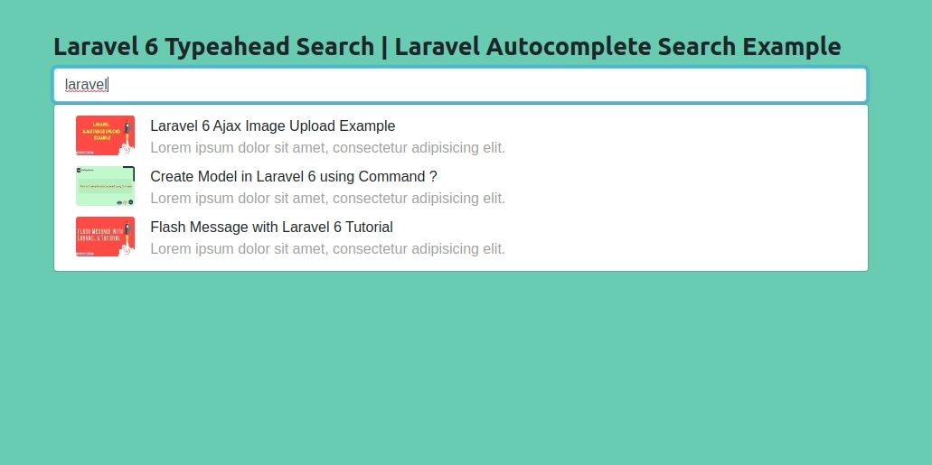 Laravel 7/6 Typeahead Search | Laravel Autocomplete Search Example