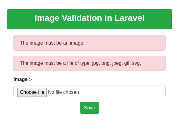 Image Validation in Laravel