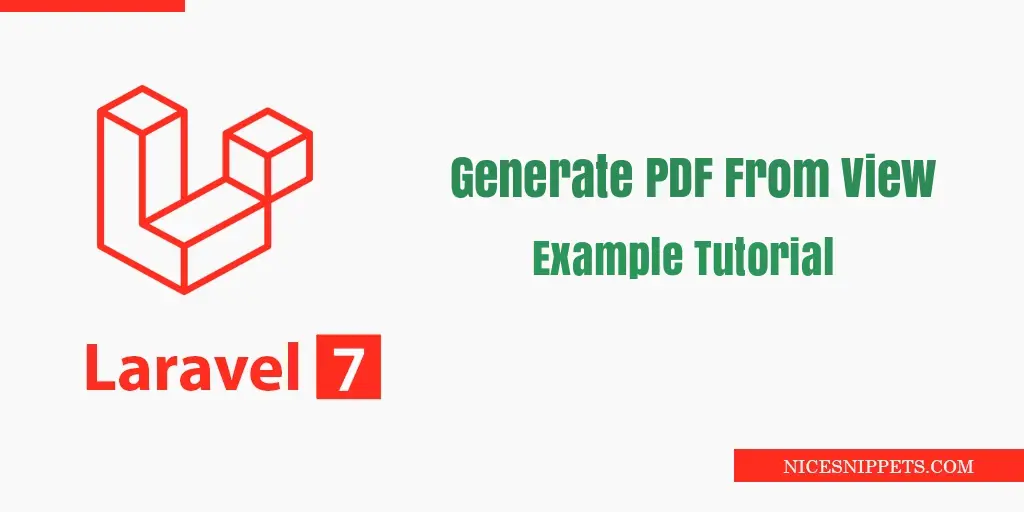 Laravel 7 Generate PDF From View Example Tutorial