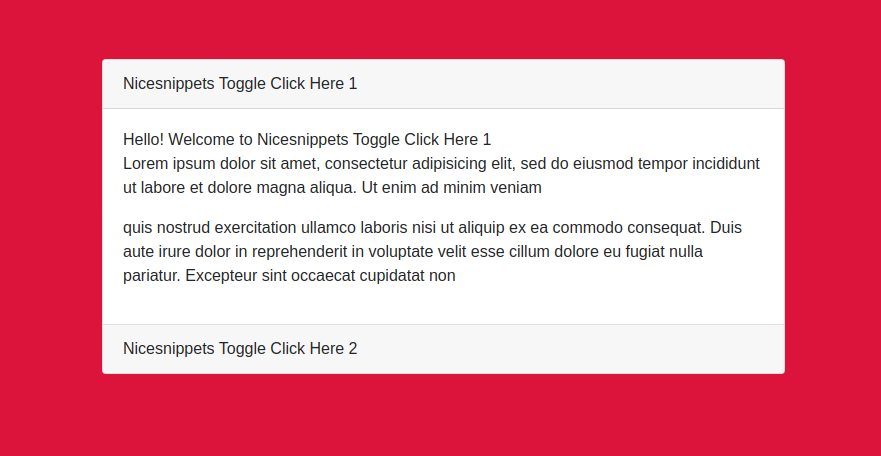 React Bootstrap Div Toggle Example