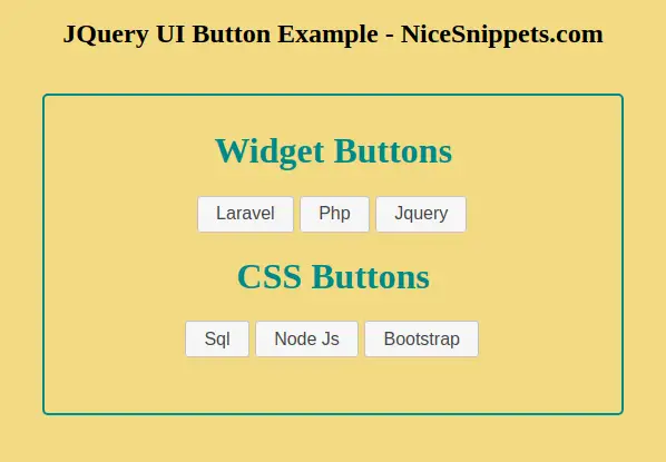 JQuery UI Button Example