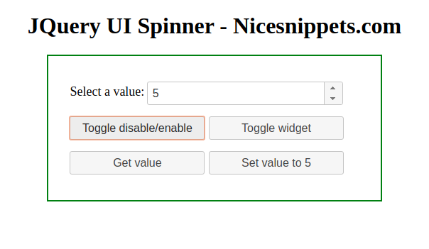 Jquery UI Loading Spinner Example | Spinner In Jquery Example