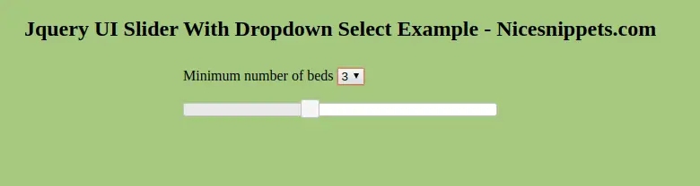 Jquery UI Slider With Dropdown Select Example